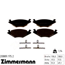 Передние тормозные колодки 208891752 Otto Zimmermann