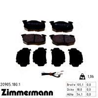Передние тормозные колодки 209051801 Otto Zimmermann