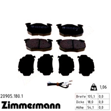 Передние тормозные колодки 209051801 Otto Zimmermann