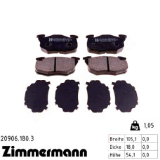 Передние тормозные колодки 209061803 Otto Zimmermann