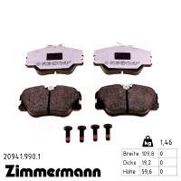 Передние тормозные колодки 209419901 Otto Zimmermann rd:z