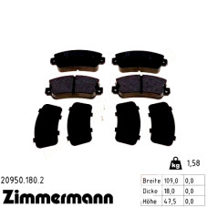 Передние тормозные колодки 209501802 Otto Zimmermann