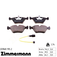 Передние тормозные колодки 209681952 Otto Zimmermann