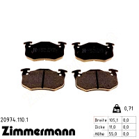 Задние тормозные колодки 209741101 Otto Zimmermann