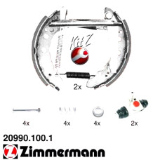 20990.100.1 Zimmermann Комплект барабанных тормозных колодок на VW POLO (6N1) с двигателем 64 1.9 SDI