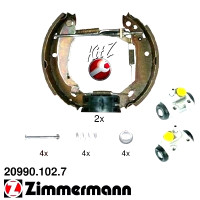 20990.102.7 Zimmermann Комплект барабанных тормозных колодок на RENAULT CLIO I (B/C57_, 5/357_) с двигателем 1.2 (B/C57R)