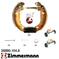 20990.104.8 Zimmermann Комплект барабанных тормозных колодок на RENAULT CLIO I (B/C57_, 5/357_) с двигателем 1.2 (B/C57R)