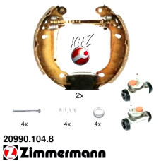 20990.104.8 Zimmermann Комплект барабанных тормозных колодок на RENAULT CLIO I (B/C57_, 5/357_) с двигателем 1.2 (B/C57R)