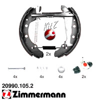 20990.105.2 Zimmermann Комплект барабанных тормозных колодок на VW LUPO (6X1, 6E1) с двигателем 1.0
