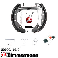20990.106.0 Zimmermann Комплект барабанных тормозных колодок на VW LUPO (6X1, 6E1) с двигателем 1.4 TDI