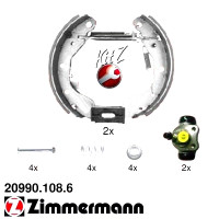 20990.108.6 Zimmermann Комплект барабанных тормозных колодок на OPEL ASTRA F (T92) с двигателем 1.4 i (F19, M19)