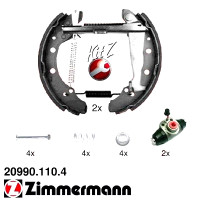 20990.110.4 Zimmermann Комплект барабанных тормозных колодок на SKODA FELICIA I (6U1) с двигателем 1.3