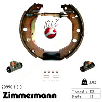 20990.113.0 Zimmermann Комплект барабанних гальмівних колодок на PEUGEOT 406 Break (8E/F) з двигуном 1.8