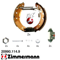 20990.114.9 Zimmermann Комплект барабанных тормозных колодок на CITROËN SAXO (S0, S1) с двигателем 1.6 VTL,VTR