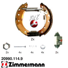 20990.114.9 Zimmermann Комплект барабанных тормозных колодок на PEUGEOT 106 II (1A_, 1C_) с двигателем 1.1 i