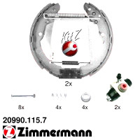 20990.115.7 Zimmermann Комплект барабанных тормозных колодок на VW CADDY II Kasten (9K9A) с двигателем 60 1.4