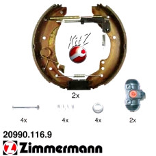 20990.116.9 Zimmermann Комплект барабанних гальмівних колодок на FIAT DUCATO АВТОБУС (230_) з двигуном 1.9 TD Panorama/Combinato