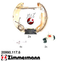20990.117.6 Zimmermann Комплект барабанных тормозных колодок на MERCEDES-BENZ A-CLASS (W168) с двигателем A 170 CDI (168.008)