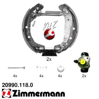 20990.118.0 Zimmermann Комплект барабанных тормозных колодок на OPEL COMBO Tour с двигателем 1.7 DTI 16V