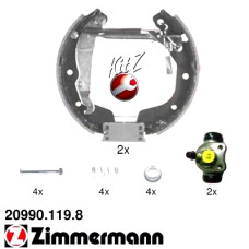 20990.119.8 Zimmermann Комплект барабанных тормозных колодок на OPEL CORSA C (X01) с двигателем 1.4 (F08, F68)
