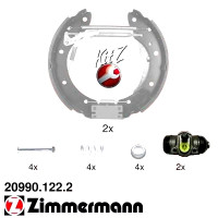 20990.122.2 Zimmermann Комплект барабанных тормозных колодок на BMW 3 (E36) с двигателем 318 tds