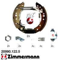 20990.122.5 Zimmermann Комплект барабанных тормозных колодок на CITROËN C3 I (FC_, FN_) с двигателем 1.4 16V