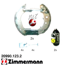 20990.123.2 Zimmermann Комплект барабанных тормозных колодок на MAZDA 121 III (JASM, JBSM) с двигателем 1.8 D