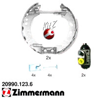 Комплект барабанных тормозных колодок 209901236 Otto Zimmermann