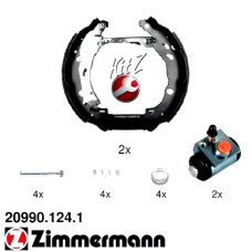 20990.124.1 Zimmermann Комплект барабанных тормозных колодок на PEUGEOT 1007 (KM_) с двигателем 1.4 16V