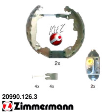 20990.126.3 Zimmermann Комплект барабанних гальмівних колодок на FORD FOCUS Turnier (DNW) з двигуном 1.6 16V
