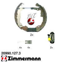 20990.127.3 Zimmermann Комплект барабанных тормозных колодок на FORD FOCUS Turnier (DNW) с двигателем 1.8 Turbo DI / TDDi