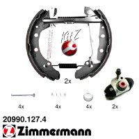 20990.127.4 Zimmermann Комплект барабанных тормозных колодок на SKODA FELICIA II (6U1) с двигателем 1.9 D