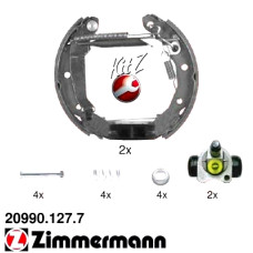 20990.127.7 Zimmermann Комплект барабанних гальмівних колодок на CHEVROLET MATIZ (M200, M250) з двигуном 1.0