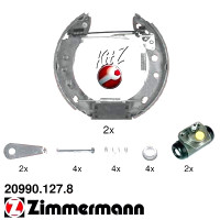 20990.127.8 Zimmermann Комплект барабанных тормозных колодок на NISSAN MICRA II (K11) с двигателем 1.0 i 16V