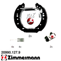 20990.127.9 Zimmermann Комплект барабанных тормозных колодок на SMART FORFOUR (454) с двигателем 1.3 (454.031)
