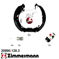 20990.128.3 Zimmermann Комплект барабанных тормозных колодок на FORD FIESTA VI (CB1, CCN) с двигателем 1.4 TDCi