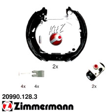20990.128.3 Zimmermann Комплект барабанных тормозных колодок на FORD FIESTA VI (CB1, CCN) с двигателем 1.4 TDCi