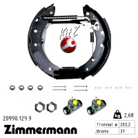 20990.129.9 Zimmermann Комплект барабанных тормозных колодок на RENAULT CLIO II (BB_, CB_) с двигателем 1.5 dCi (B/C2J)