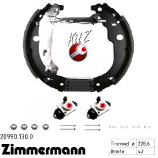 20990.130.0 Zimmermann Комплект барабанних гальмівних колодок на CITROËN DS3 з двигуном 1.4 VTi 98