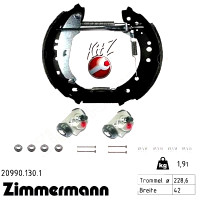 20990.130.1 Zimmermann Комплект барабанных тормозных колодок на RENAULT CLIO II (BB_, CB_) с двигателем 1.5 dCi (B/CB3M)