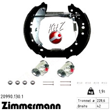 20990.130.1 Zimmermann Комплект барабанных тормозных колодок на RENAULT CLIO II (BB_, CB_) с двигателем 1.5 dCi (B/CB3M)