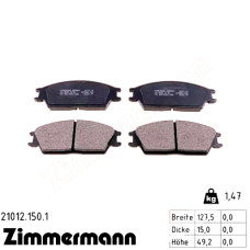 Передние тормозные колодки 210121501 Otto Zimmermann