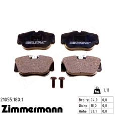 Передние тормозные колодки 210551801 Otto Zimmermann