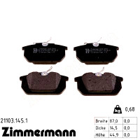 Задние тормозные колодки 211031451 Otto Zimmermann