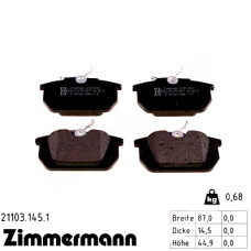 Задние тормозные колодки 211031451 Otto Zimmermann