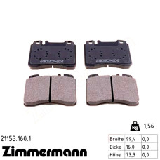 Передние тормозные колодки 211531601 Otto Zimmermann