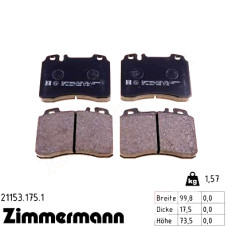 Передние тормозные колодки 211531751 Otto Zimmermann