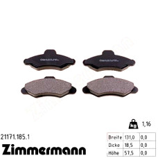 Передние тормозные колодки 211711851 Otto Zimmermann