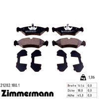 Передние тормозные колодки 212021801 Otto Zimmermann