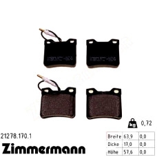 Задние тормозные колодки 212781701 Otto Zimmermann
